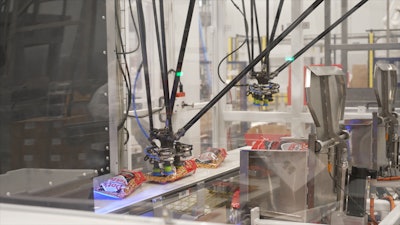 ABB FlexPicker delta robots fill the POP display cases.