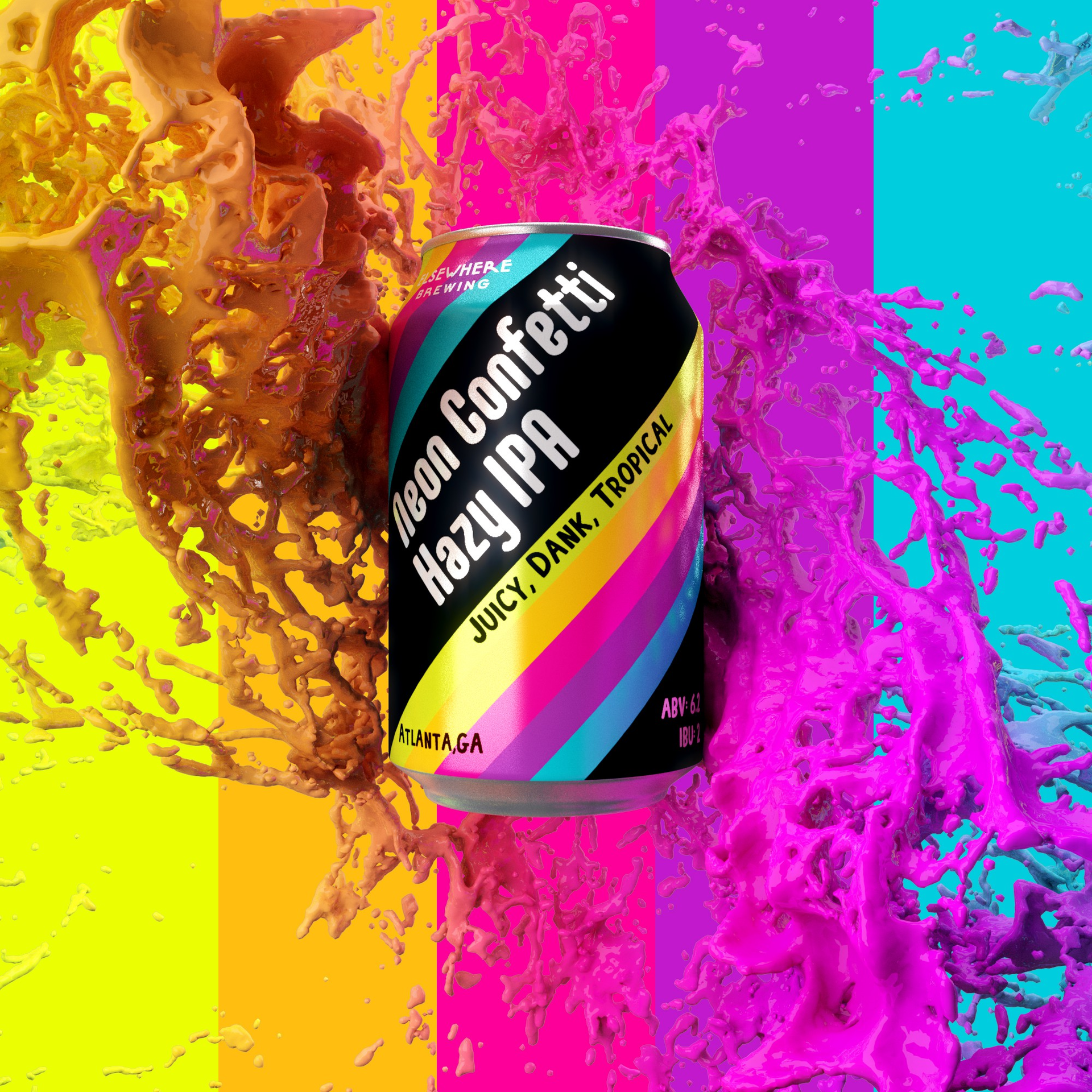packaging trends for neon confetti Hazy IPA