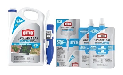 The new 5-oz Ortho GroundClear Super Concentrate refill pouch was designed to make it easy for consumers to mix their own product for 0.5-gal of weed and grass killer.