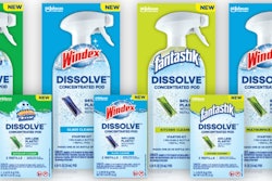 SC Johnson’s Dissolve system includes dissolvable pod concentrates and a reusable PET spray bottle.