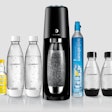 The SodaStream Sparkling Water Maker is a home carbonation system that includes a machine, a carbon dioxide cylinder, and a plastic bottle designed to be reused for up to three years.