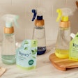Thrive Market’s new Rosey line of household cleaning products includes three refill/reuse option, pairing concentrate in a flexible pouch with counter-worthy, reusable glass bottles.