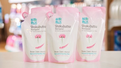 Japanese beauty care brand Shokubutsu Monogatari is hitting all of the three R’s—Reduce. Reuse. Recycle.—with a new 100% recyclable pouch construction for its shower cream refills in Thailand.