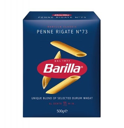 Barilla's 'blue box' packaging is now 100% recyclable.