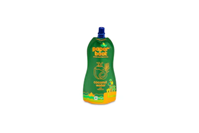 Silver Award—Shelf Impact—Paper Boat Coconut Water Shaped Stand-up Pouch, 250 ml, Paharpur 3P.