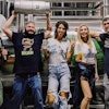 From left, Aric Parker and Pete Lewis of King State and The Brutalist, Tegan Foster and Amanda King of Hawthorne Bottle Shoppe, and Vinny Giusto of King State and the Brutalist.