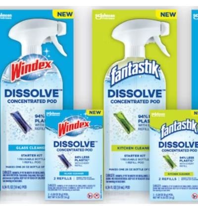 SC Johnson introduces its Dissolve Concentrated Pods refillable packaging solution for select products.