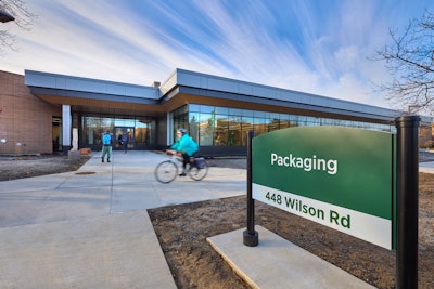 Exterior of the School of Packaging, courtesy of University Advancement, by Aran Kessler.