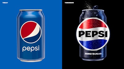 Before and after Pepsi's recent redesign