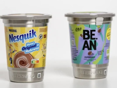 Nestlé, Hoppenworth & Ploch, and BE.AN are trialing circulotion's 'Anita in Steel' reusable packaging.