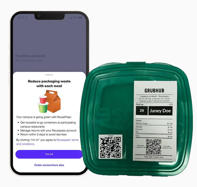 Topanga's reusable takeout package tracking technology helps increase container returns through incentives and automated reminders.