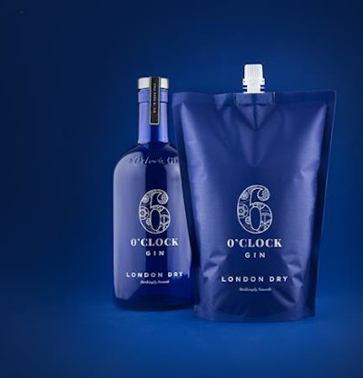 6 O'Clock Gin's new stand up pouch format allows trade customers to decant directly into the company's bottle.