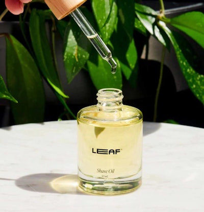 Leaf Shave Oil is packaged in a reusable dropper