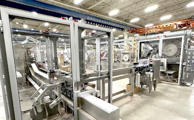 JJM Packaging's pre-owned R.A Jones cartoner, the Criterion 2000, stationed at the R.A Jones Covington, KY facility where the line is undergoing reconfigurations.