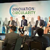 (from left) John Avolio of NOVA Chemicals leads a brand owner panel of LEGO's Drew Felz, Peapod and Ahold's Mike Roxas, Mars Petcare's Barnaby Wallace, and Adrianna Wolf of McCain Foods.