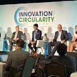 (from left) John Avolio of NOVA Chemicals leads a brand owner panel of LEGO's Drew Felz, Peapod and Ahold's Mike Roxas, Mars Petcare's Barnaby Wallace, and Adrianna Wolf of McCain Foods.