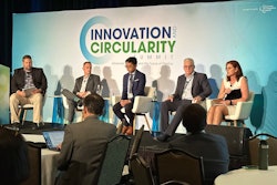 (from left) John Avolio of NOVA Chemicals leads a brand owner panel of LEGO's Drew Felz, Peapod and Ahold's Mike Roxas, Mars Petcare's Barnaby Wallace, and Adrianna Wolf of McCain Foods.