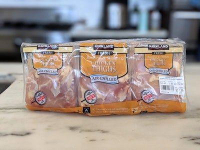 Food (Refrigerated)—Kirkland Signature 13% PCR Saddle Packs from TC Transcontinental Packaging.