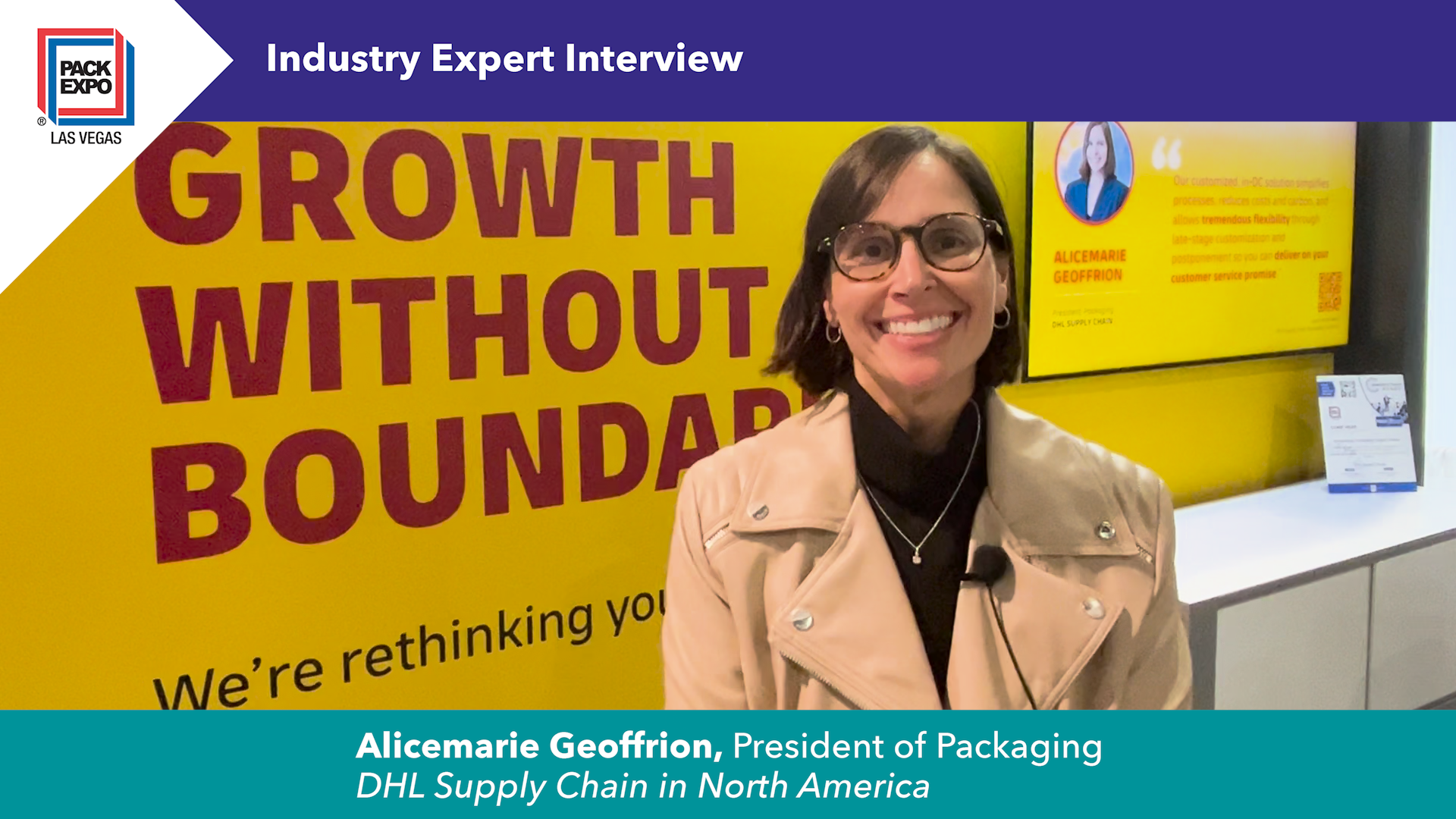 Alicemarie Geoffrion, President of Packaging, DHL Supply Chain in North America, at PACK EXPO Las Vegas 2023.