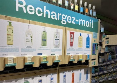 Pierre Fabre is offering 15 dermo-cosmetic products in a sustainable bottle to be refilled in a custom station in pharmacies.