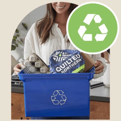 Quilted Northern is the first national toilet paper brand to offer recyclable paper packaging in major retailers.