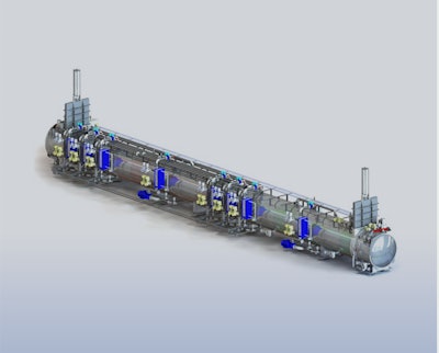 The continuous sterilizer is an inline solution meant to ensure better quality with its capacity to sterilize over 800 pouches per minute, or half a ton of product every five minutes.