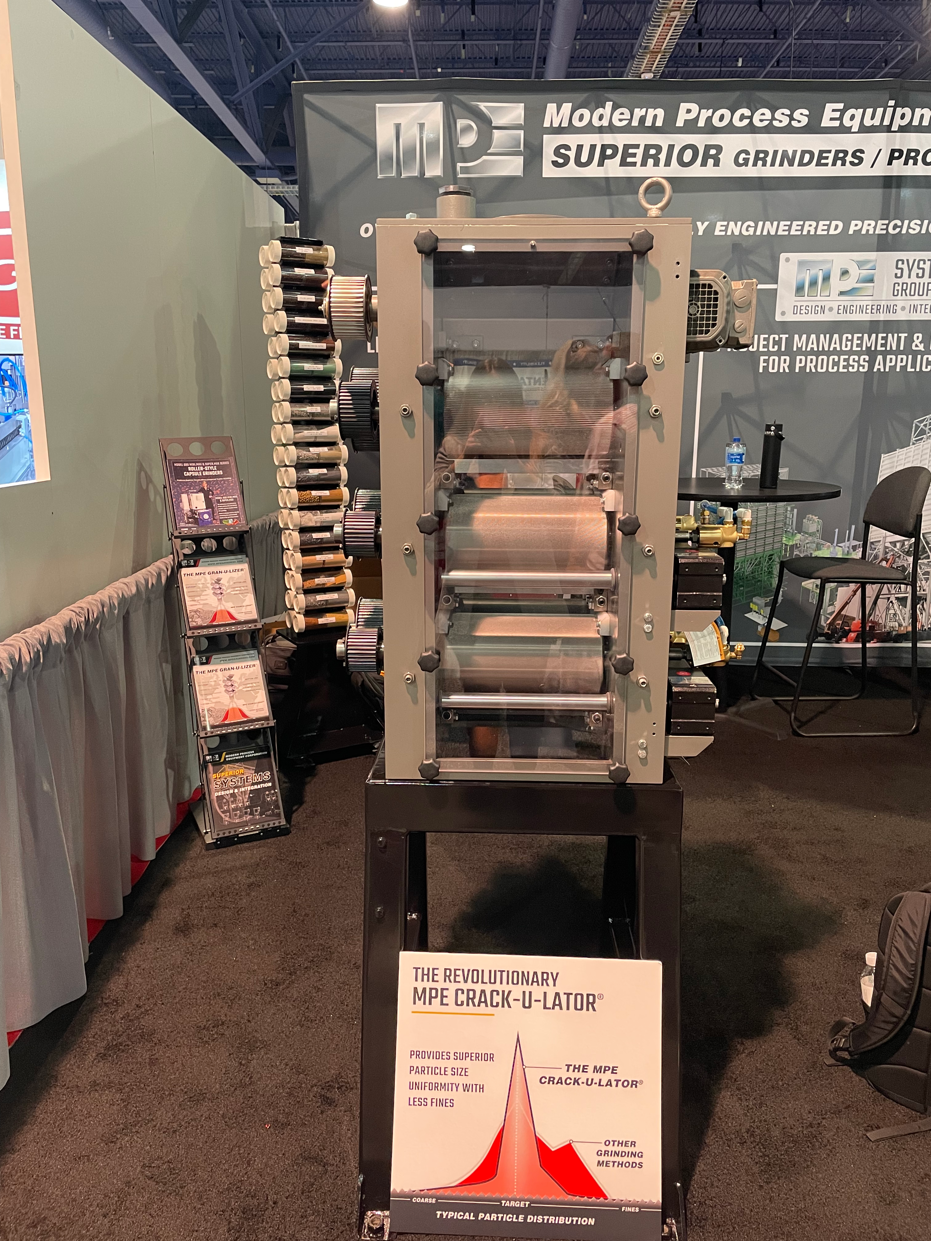 The MPE Crack-u-lator is a compact coffee grinder within a series to make its precision grinding technology accessible to medium and small manufacturers