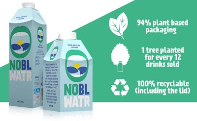 NOBL WATR's water cartons are made mostly from FSC certified paperboard.