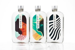 Label artwork for NEUE Water is an intrinsic part of the premium experience, as it features different artist-designed collections that change with each fashion season.