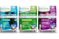 Tru Earth’s line of concentrated laundry detergent strips is packaged in plastic-free paperboard envelopes.