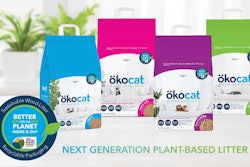 The new packaging for Healthy Pet’s ökocat natural litter is a double-wall paper bag with a multi-wrapped paper handle that is glued in-between the layers of the bag for extra strength and durability.