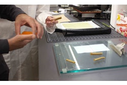 A close-up view of debondable glue sticks designed by Cal Poly Professor Phil Costanzo and his students.