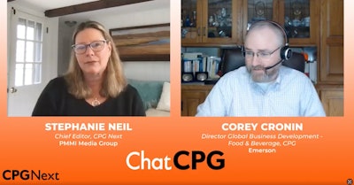 Corey Cronin, Emerson's director of global business development for food & beverage and CPG industries, talks with CPG Next chief editor Stephanie Neil.