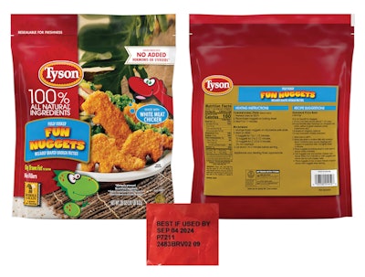 Tyson Fun Nuggets Chicken Recall Metal Pieces