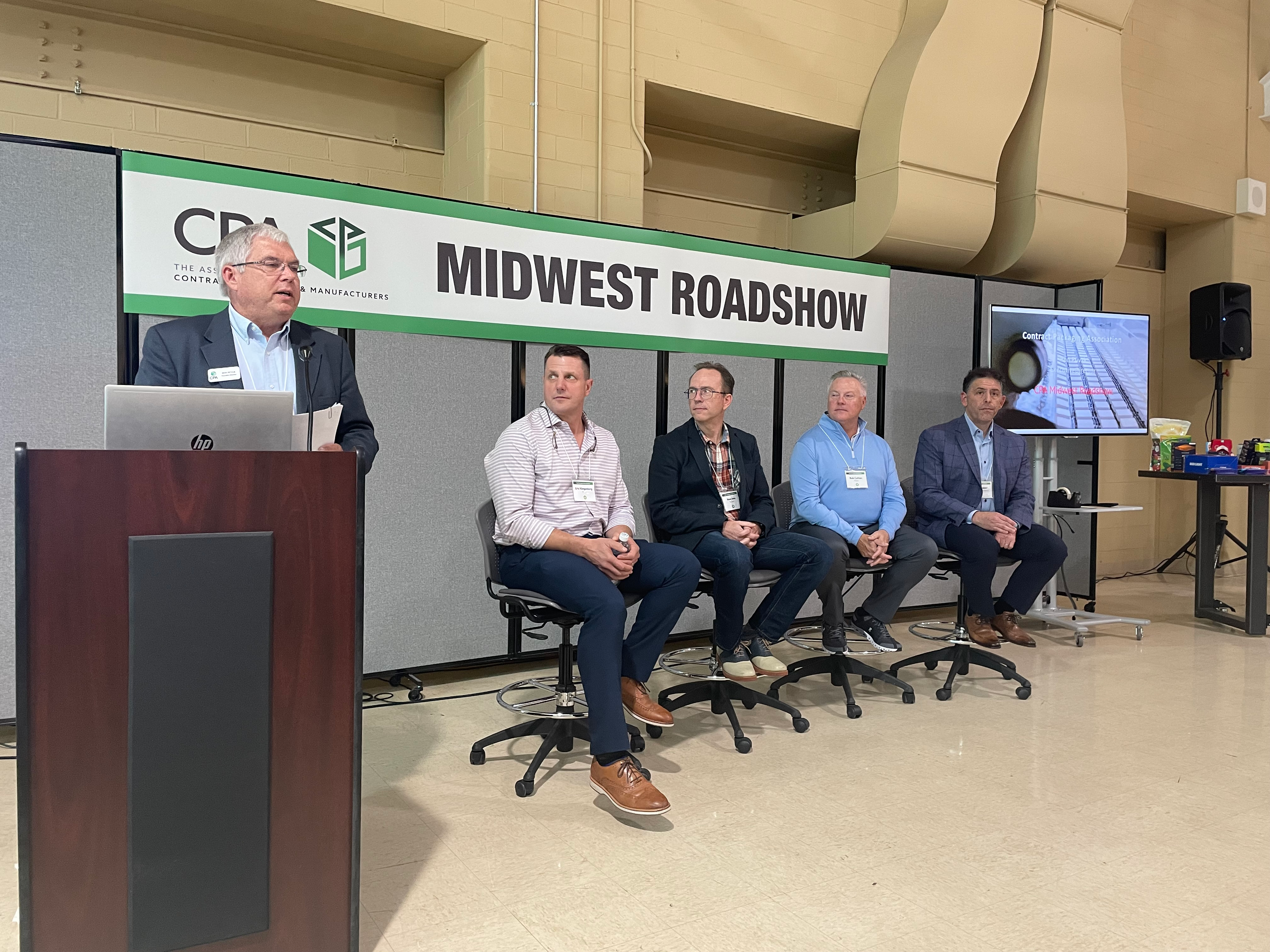 Panel starting from the left: Ron Puvak of CPA, Eric Klingenberg, of Mars, Steve Sena of Truvant, Robert Cotton of PepsiCo, and David Feber of McKinsey & Company.