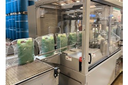 Shrink-wrap machine in process.