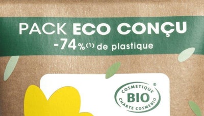 The new paper-based tube packaging for Klorane's Moisturizing Cream reduces the product's virgin plastic use by 74%.