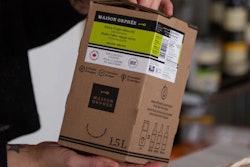 Maison Orphée's new bag-in-box olive oil packaging reduces CO2 emissions during transport due to its lighter weight.