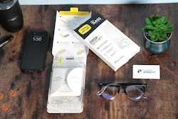 The new tool holds the glass screen protector and is adhered to a sleeve that is packaged in an outer carton.