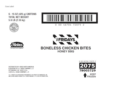 TGIF Chicken Bites Recall Plastic