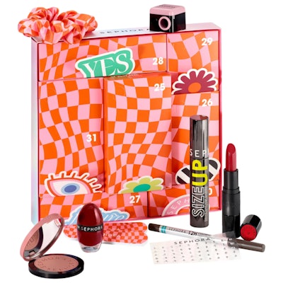 This holiday season, Sephora is embracing packaging designs that lean into the Gen Z checkerboard aesthetic overlaid with sticker-like motifs, a graphic design trend referred to as ‘cluttercore.’