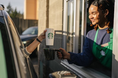 While ordering in the drive-through lane at the retail store, consumers order their beverage as usual and let the barista know they brought their own cup. At the pickup window, baristas will collect consumers’ personal cup without the lid using a contactless vessel to ensure hygiene and safety. The beverage will be returned the same way.