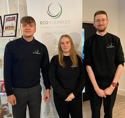 Eco Flexibles young recruits (from left) Thomas Butler, Lily McQueen and Joshua Hutchings.