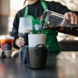 Starbucks says this milestone achieves a goal set in 2022 to make it easier for customers to use reusable cups and help Starbucks reduce cup waste sent to landfill.