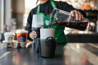 Starbucks says this milestone achieves a goal set in 2022 to make it easier for customers to use reusable cups and help Starbucks reduce cup waste sent to landfill.