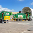 Haulers feed the tipping floor at WM's new Houston West Side material recovery facility (MRF).