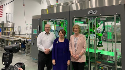 Dale Andersen (left) with Sen. Amy Klobuchar (center) and Patty Andersen (right).