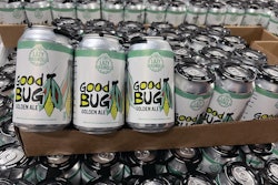 Lazy Magnolia's own brand canned beers currently use pressure-sensitive labels, but the brewery plans to switch to printed cans as soon as volume justifies the move.