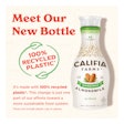 According to Califia Farms, the move to 100 rPET bottles will help reduce its GHGs by at least 19% and cut its energy use in half.