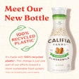 According to Califia Farms, the move to 100 rPET bottles will help reduce its GHGs by at least 19% and cut its energy use in half.